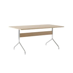 &tradition Rechteckiger Tisch Pavilion Av18 Holz Natur / Holz - 160 X 90 Cm - Eiche - Verchromt New