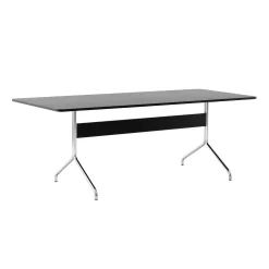 &tradition Rechteckiger Tisch Pavilion Av19 Holz Schwarz / Holz - 200 X 90 Cm - Schwarz - Verchromt Fashion