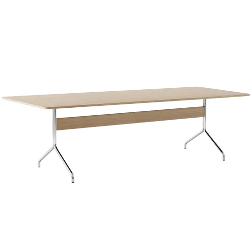 &tradition Rechteckiger Tisch Pavilion Av24 Holz Natur / Holz - 250 X 110 Cm - Eiche - Verchromt Outlet