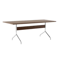 &tradition Rechteckiger Tisch Pavilion Av19 Holz Natur / Holz - 200 X 90 Cm - Nussbaum - Verchromt Fashion