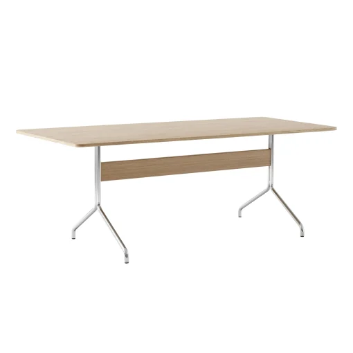 &tradition Rechteckiger Tisch Pavilion Av19 Holz Natur / Holz - 200 X 90 Cm - Eiche - Verchromt Shop