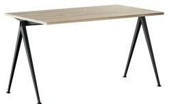 Hay Rechteckiger Tisch Pyramid N°01 Metall Schwarz Holz Natur / 140 X 65 Cm - Neuauflage Des Originals Von 1959 - Eiche Hell - Schwarz Fashion