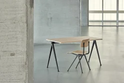 Hay Rechteckiger Tisch Pyramid N°01 Metall Schwarz Holz Natur / 140 X 65 Cm - Neuauflage Des Originals Von 1959 - Eiche Hell - Schwarz Fashion