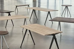 Hay Rechteckiger Tisch Pyramid N°01 Metall Schwarz Holz Natur / 140 X 75 Cm - Neuauflage Des Originals Von 1959 - Geraucherte Eiche - Schwarz Store