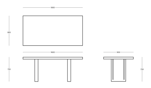 Zeus Rechteckiger Tisch Tommaso Outdoor Metall Grau / 180 X 90 Cm - Stahl Lackiert - Zementgrau Best