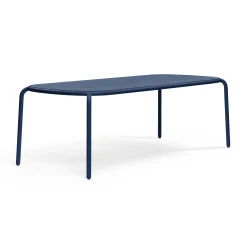 Fatboy Rechteckiger Tisch Toni Tablo Metall Blau / 220 X 99 Cm - Loch Fur Sonnenschirm + Abnehmbaren Kerzenleuchter - Dunkler Ozean Sale