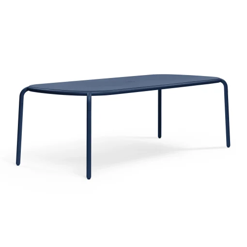 Fatboy Rechteckiger Tisch Toni Tablo Metall Blau / 220 X 99 Cm - Loch Fur Sonnenschirm + Abnehmbaren Kerzenleuchter - Dunkler Ozean Sale