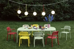 Fatboy Rechteckiger Tisch Toni Tablo Metall Blau / 220 X 99 Cm - Loch Fur Sonnenschirm + Abnehmbaren Kerzenleuchter - Dunkler Ozean Sale