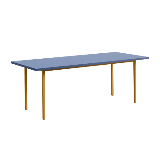 Hay Rechteckiger Tisch Two-Colour Holz Blau / 200 X 90 Cm - Mdf Valchromat® - Blau - Ocker Cheap