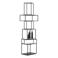 Mogg Regal Babylon Metall Glas Schwarz Transparent / Metall & Glas - 64 X 59 X H 204 Cm - Schwarz - Transparent Store
