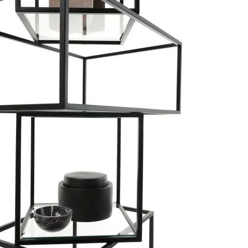 Mogg Regal Babylon Metall Glas Schwarz Transparent / Metall & Glas - 64 X 59 X H 204 Cm - Schwarz - Transparent Store