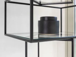 Mogg Regal Babylon Metall Glas Schwarz Transparent / Metall & Glas - 64 X 59 X H 204 Cm - Schwarz - Transparent Store