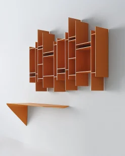 MDF Italia Regal Mamba Light Holz/ Wandschreibtisch - Winkel Links - L 134 Cm X H 44 Cm - Weis Clearance