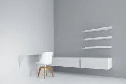 MDF Italia Regal Mamba Light Holz/ Wandschreibtisch - Winkel Links - L 134 Cm X H 44 Cm - Weis Clearance