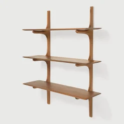 Ethnicraft Regal Pi Holz Natur / 2 Regalbretter - Massives / L 100 X H 91 Cm - Mahagoni Discount