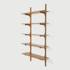 Ethnicraft Regal Pi Holz Natur / 5 Regalbretter - Massives / L 100 X H 196 Cm - Mahagoni Cheap