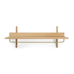 Ferm Living Regal Sector Holz Natur / L 87 X P 37 Cm - Mit Kleiderstange - Eiche Natur - Messing Best Sale