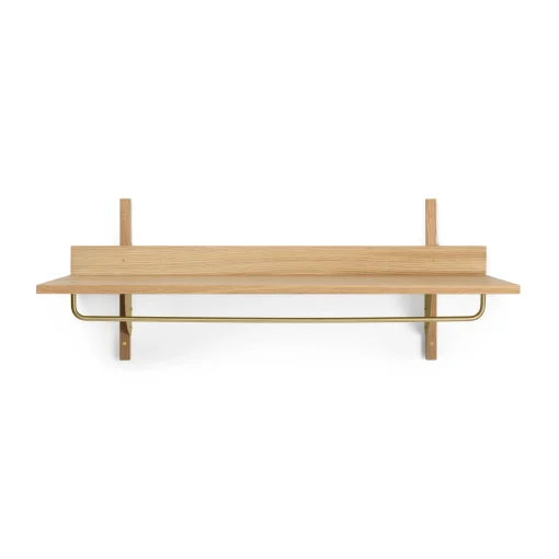 Ferm Living Regal Sector Holz Natur / L 87 X P 37 Cm - Mit Kleiderstange - Eiche Natur - Messing Best Sale