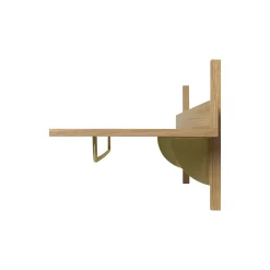 Ferm Living Regal Sector Holz Natur / L 87 X P 37 Cm - Mit Kleiderstange - Eiche Natur - Messing Best Sale