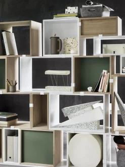 Muuto Regal Stacked 2.0 Holz/ Grose S - Rechteckig - 43 X 21 Cm / Ohne Ruckwand - Weis Outlet