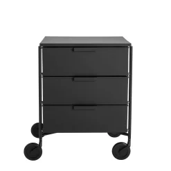 Kartell Rollcontainer Mobil Plastikmaterial Schwarz / 3 Schubladen - Version Mattlackiert - Schwarz Mattiert Best