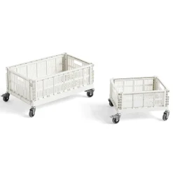 Hay Rollen  Metall / 4Er Set - Fur Korb Colour Crate Large 34,5 X 53 Cm - Grau Outlet