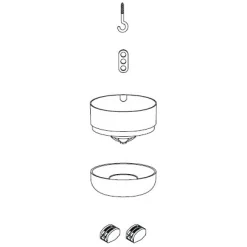 Muuto Rosette  Plastikmaterialbefestigungsset Fur Die Pendelleuchten "Unfold" Und "E27" - Weis Fashion