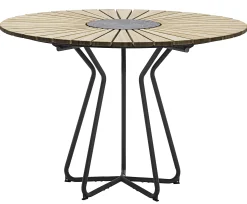 Houe Runder Tisch Circle Grau Holz Natur / O 110 Cm - Bambus & Granit - Bambus - Grau Clearance