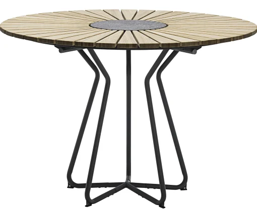 Houe Runder Tisch Circle Grau Holz Natur / O 110 Cm - Bambus & Granit - Bambus - Grau Clearance