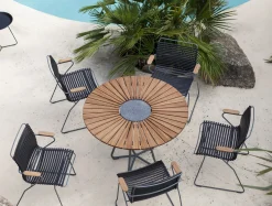Houe Runder Tisch Circle Grau Holz Natur / O 110 Cm - Bambus & Granit - Bambus - Grau Clearance