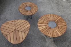 Houe Runder Tisch Circle Grau Holz Natur / O 110 Cm - Bambus & Granit - Bambus - Grau Clearance