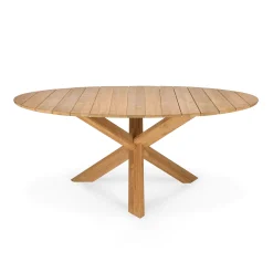 Ethnicraft Runder Tisch Circle Outdoor Holz Natur / - O 163 Cm / 6 Personen - Teak Outlet