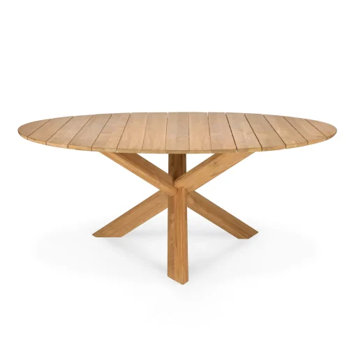 Ethnicraft Runder Tisch Circle Outdoor Holz Natur / - O 163 Cm / 6 Personen - Teak Outlet