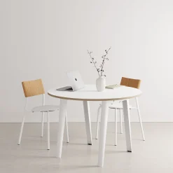 TIPTOE Runder Tisch New Modern Metall Holz Grau / O 110 Cm - Schichtstoff / 4 Bis 6 Personen - Eukalyptusgrau - Weis Best