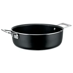 Alessi Rundholz Pots&Pans Metall/ O 24 Cm - Fur Alle Herdarten Einschlieslich Induktion - Schwarz - Stahl Fashion