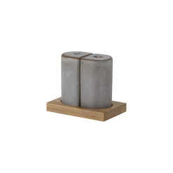 Bloomingville Salz- & Pfefferstreuer-Set Josefine Keramik Grau - Bambus - Grau Store