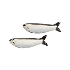 & klevering Salz- Und Pfeffer-Set Sardine Keramik Weis - Schwarz - Weis Best