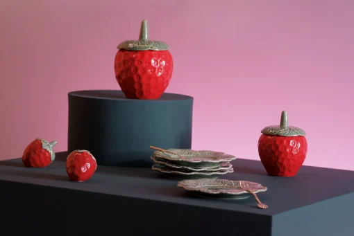 & klevering Salz- Und Pfeffer-Set Strawberry Keramik Rot / Keramik - Grun - Rot Hot