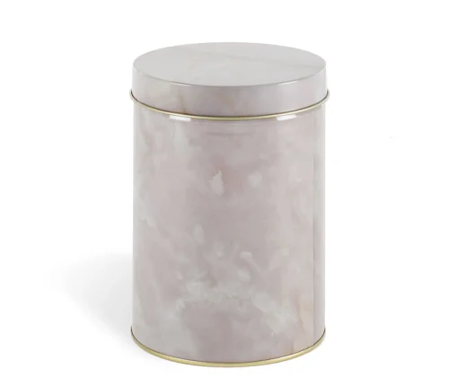 Diesel living with Seletti Schachtel Alumarble Round Metall Rosa Beige / Metall In Marmoroptik - Gold - Hellrosa Marmoriert Clearance