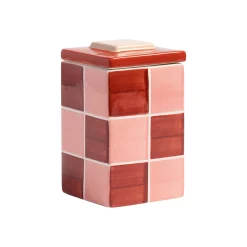 & klevering Schachtel Carre Large Keramik Rosa Rot / 9 X 9 X H 15 Cm - Steinzeug - Rosa - Rot Discount