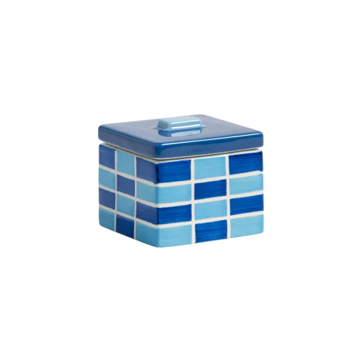 & klevering Schachtel Carre Small Keramik/ 8 X 8 X H 7 Cm - Steinzeug - Blau Flash Sale