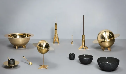 Diesel living with Seletti Schachtel Cosmic Diner - Lunar Metall Gold - Messing/ Glanzend Shop
