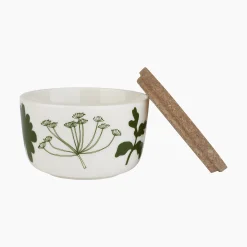 Marimekko Schachtel Elokuun Varjot Keramik Grun / 2Er-Set - Steinzeug Und Kork - Blassrosa - Grun - Korkfarben - Weis Cheap
