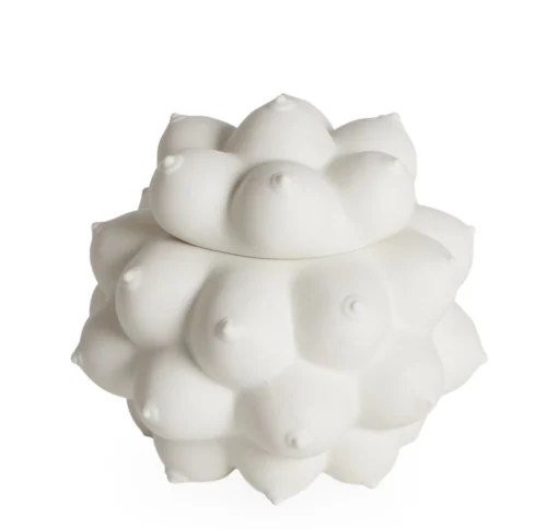 Jonathan Adler Schachtel Georgia Keramik/ Porzellan - Bruste Als Relief-Motiv - Weis Hot