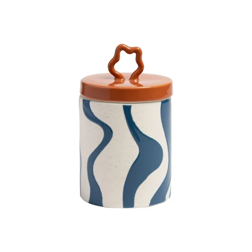 & klevering Schachtel Liquid Keramik / O 10.5 X H 18 Cm - Keramik - Blau Cheap