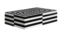 Jonathan Adler Schachtel Op Art Large Holz Weis Schwarz / Lack - 30 X 20 Cm - Schwarz - Weis Clearance