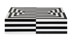 Jonathan Adler Schachtel Op Art Large Holz Weis Schwarz / Lack - 30 X 20 Cm - Schwarz - Weis Clearance