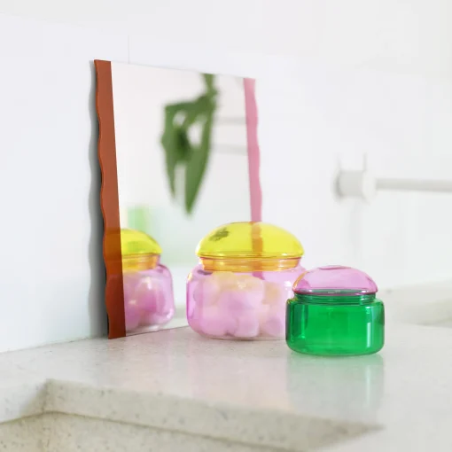 & klevering Schachtel Puffy Glas Bunt / O 9.5 X H 8 Cm - Glas - Grun - Rosa Outlet