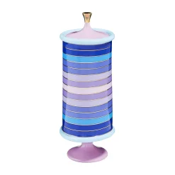 Jonathan Adler Schachtel Scala Stripe Keramik Blau Violett / Large - Porzellan / O 15 X H 37 Cm - Blau - Lavendel Cheap