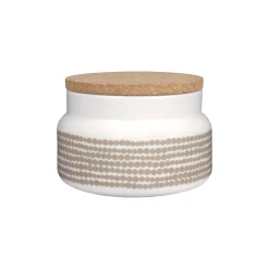 Marimekko Schachtel Siirtolapuutarha Keramik Beige / 0,7 L - Steinzeug & Kork - Lehm - Weis Hot